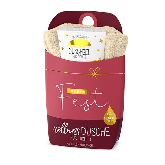 Geschenk-Set Wellnessdusche - Frohes Fest (Schleife)