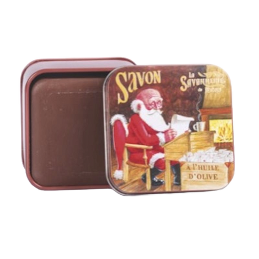 Scatola in metallo con sapone 100g - Lettera di Babbo Natale