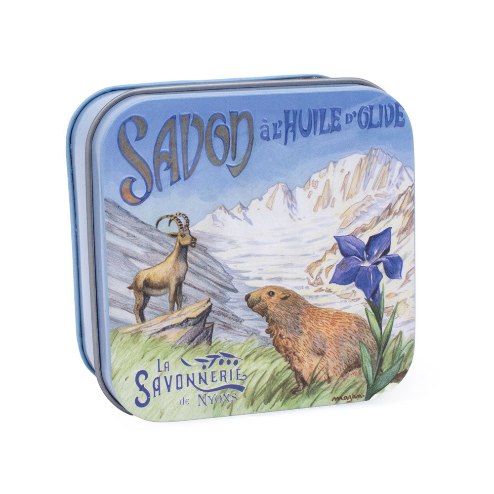 Scatola in metallo con sapone 100g "Marmotta"