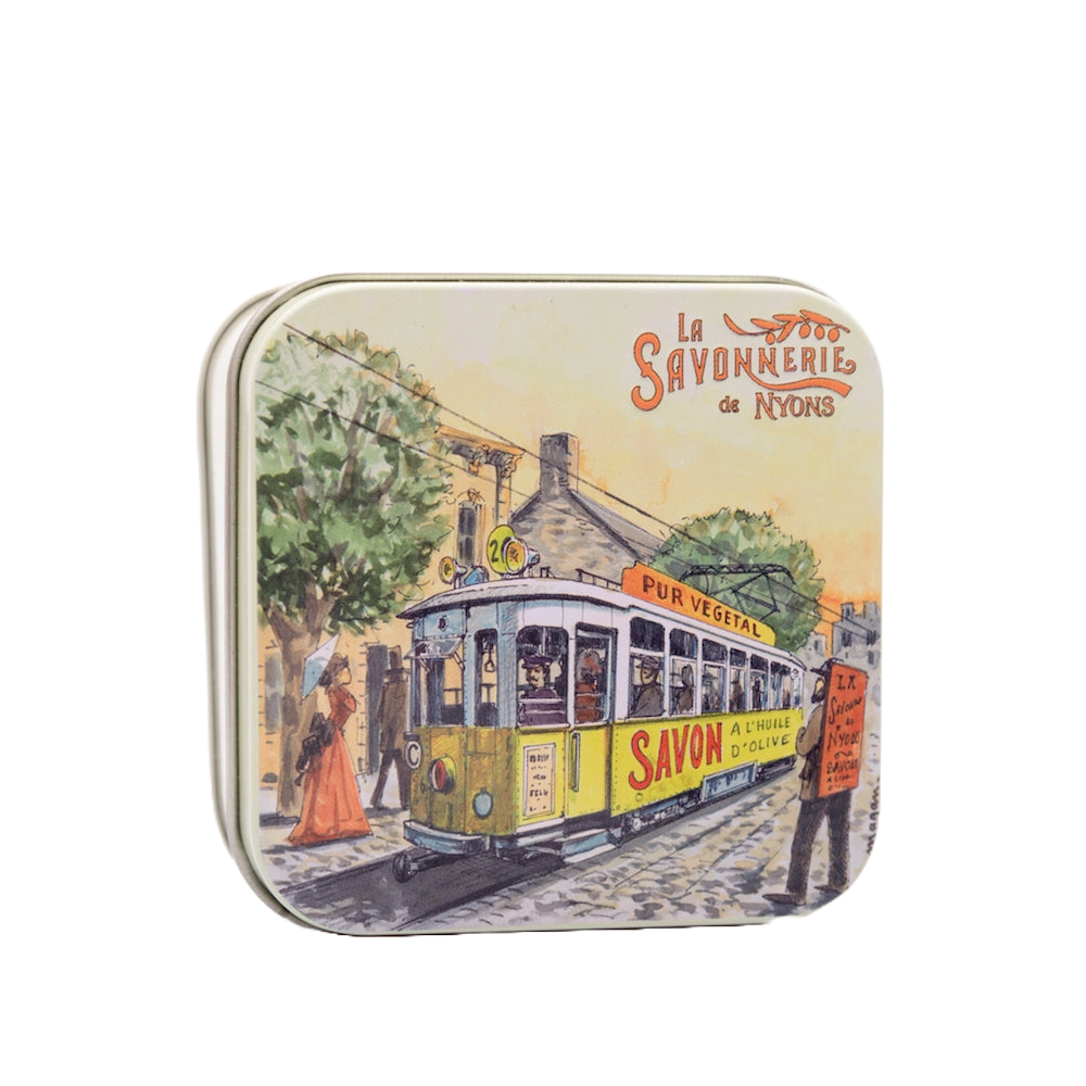 Metal box with soap 100g "Tram"