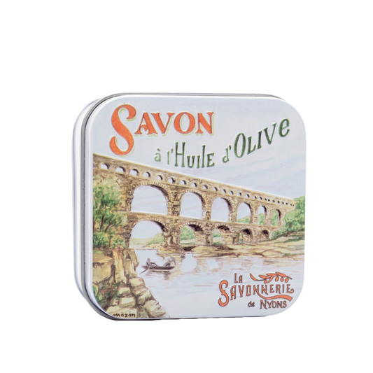 Scatola in metallo con sapone 100g "Le Pont Du Gard"