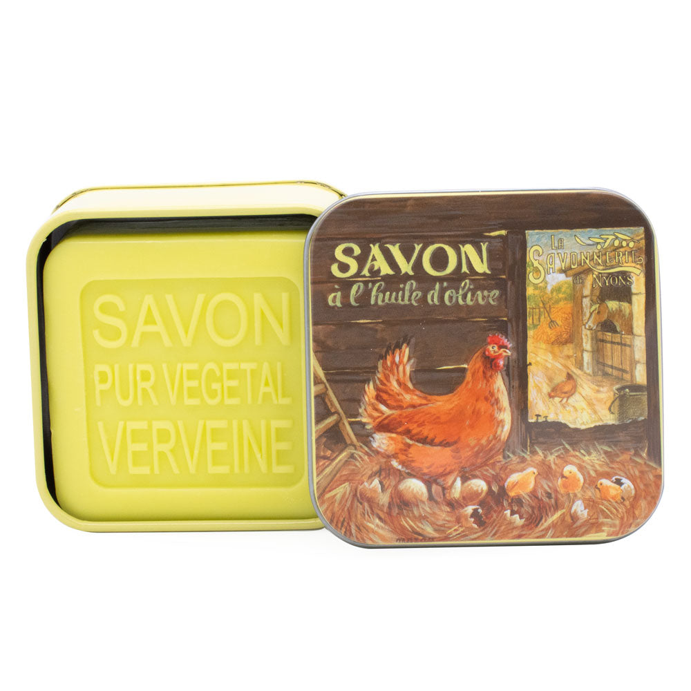 Metal box with soap 100g "Hen"