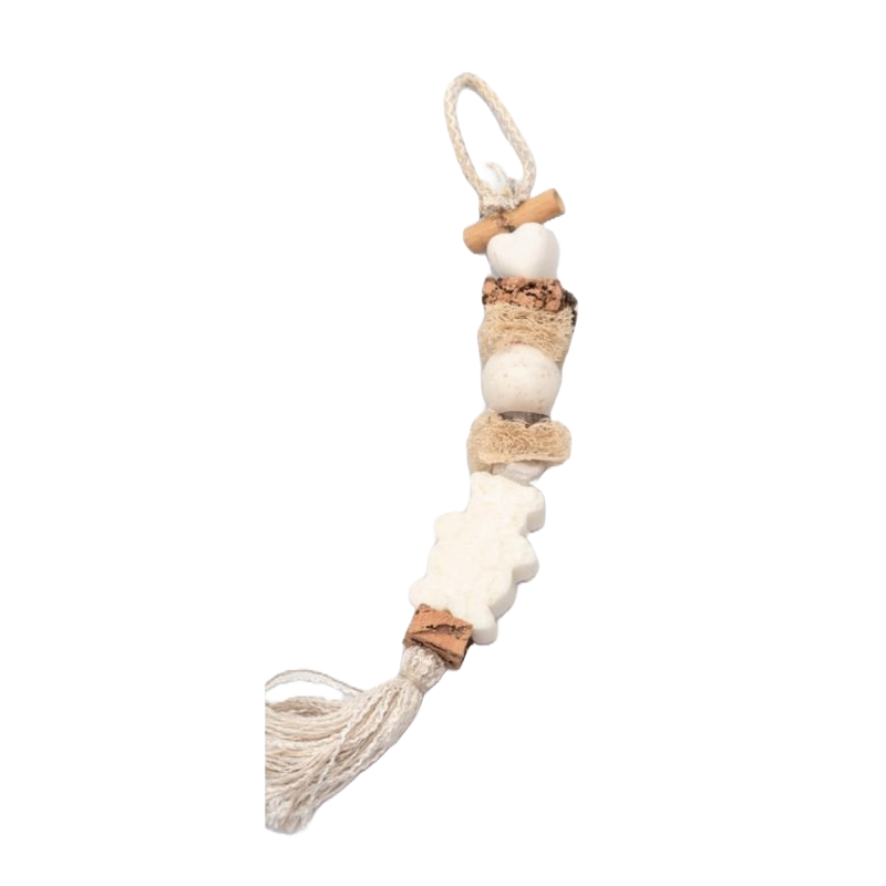 Orsetto in treccia di sapone - fiore di cotone