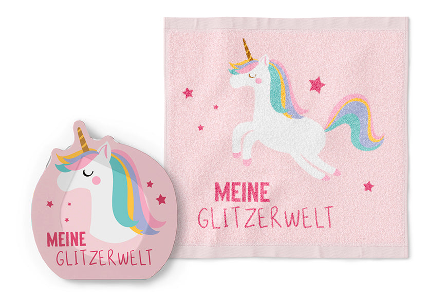 Magisches Handtuch 30x30 Einhorn