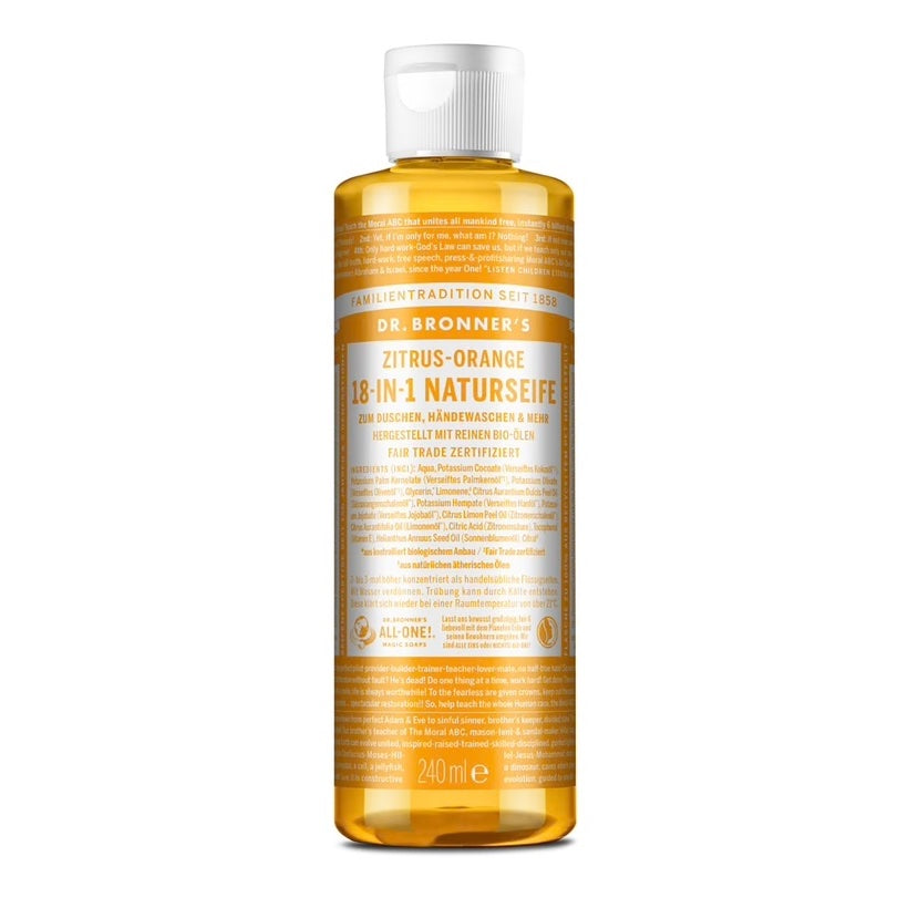 Zitrus-Orange Flüssigseife - 18-in-1 Naturseife, 240ml
