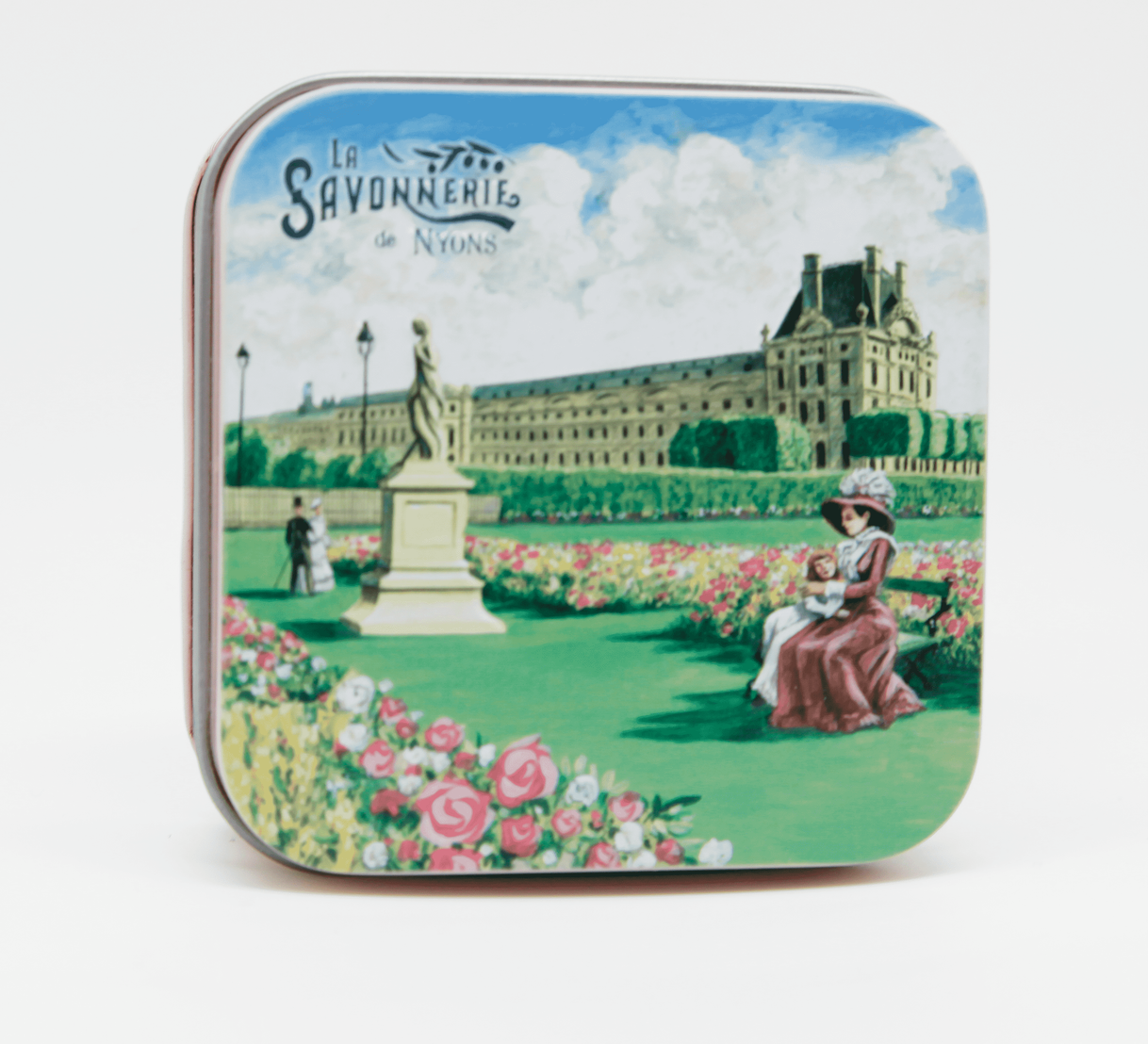 Scatola in metallo con sapone 100g - Les Jardins