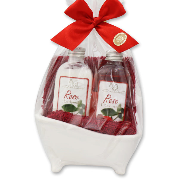 Mini Badewannen Set 4-teilig in Cello, Rose