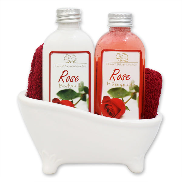 Mini Badewannen Set 4-teilig in Cello, Rose