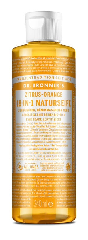 Zitrus-Orange Flüssigseife - 18-in-1 Naturseife, 240ml