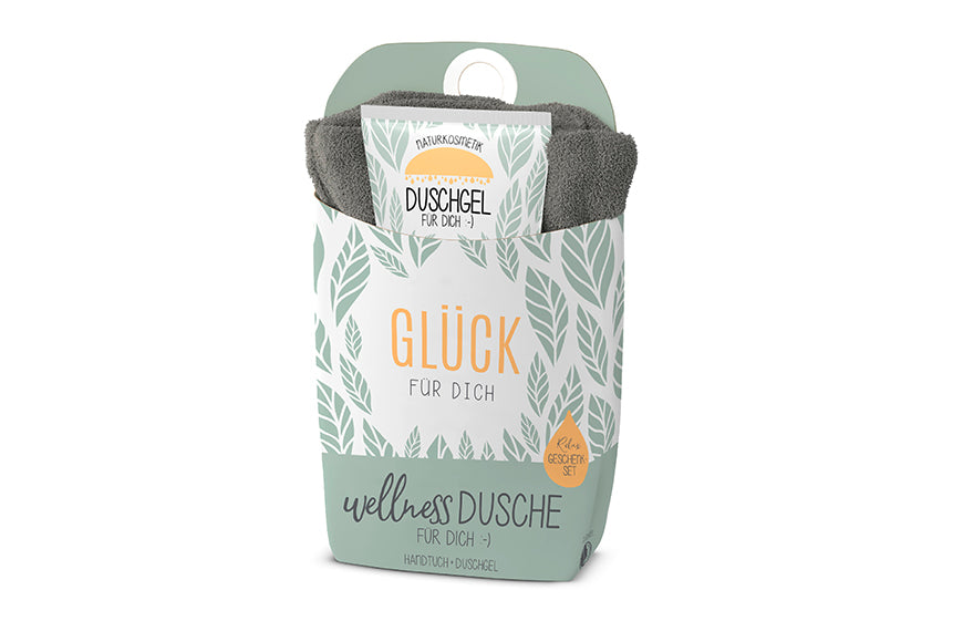 Geschenk-Set Wellnessdusche - Glück für dich (Feder)