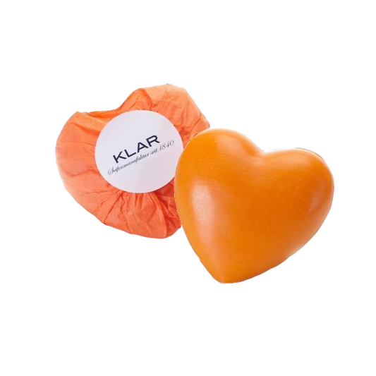 Orange heart soap, 65g (palm oil free)