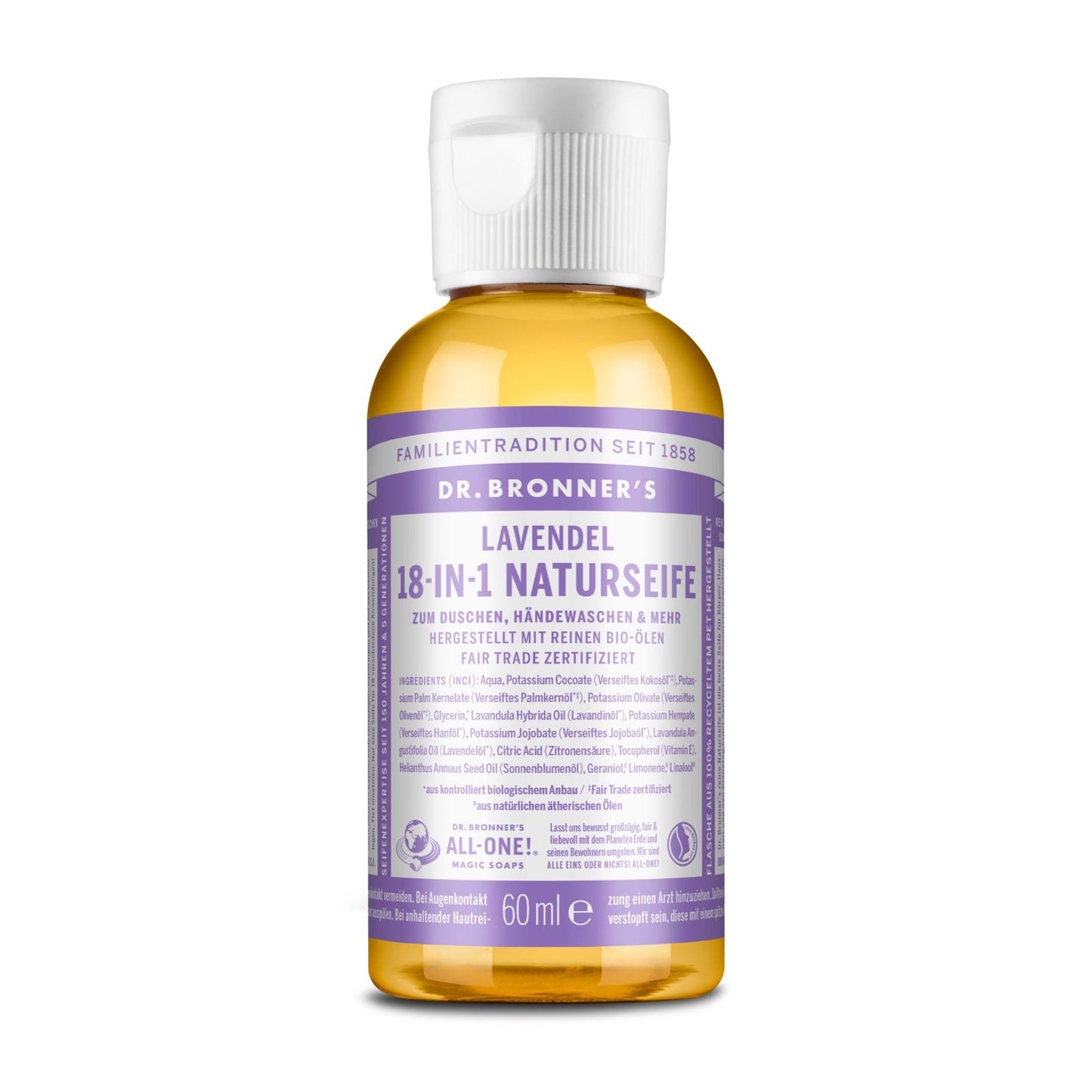 Lavendel Flüssigseife - 18-in-1 Naturseife, 60ml