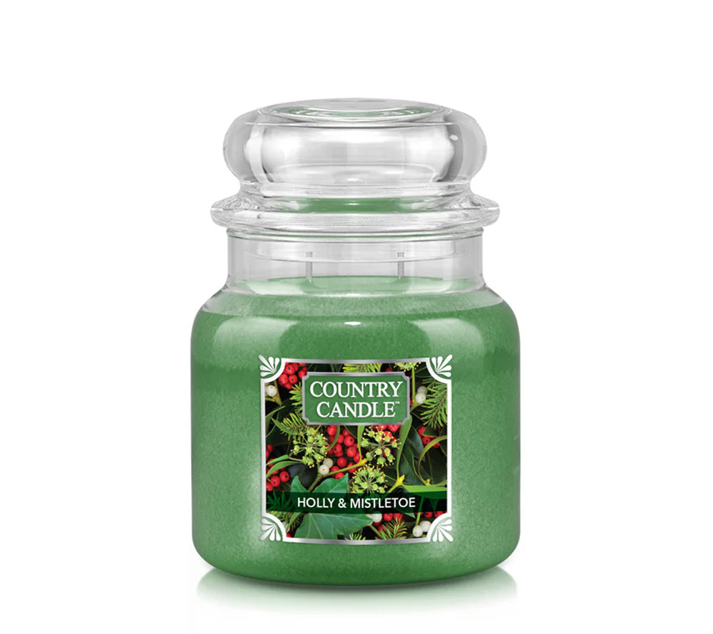 Country Jar Medium Holly & Mistletoe