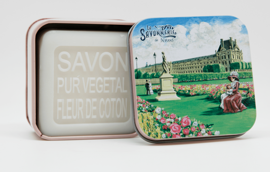 Metal box with soap 100g - Les Jardins